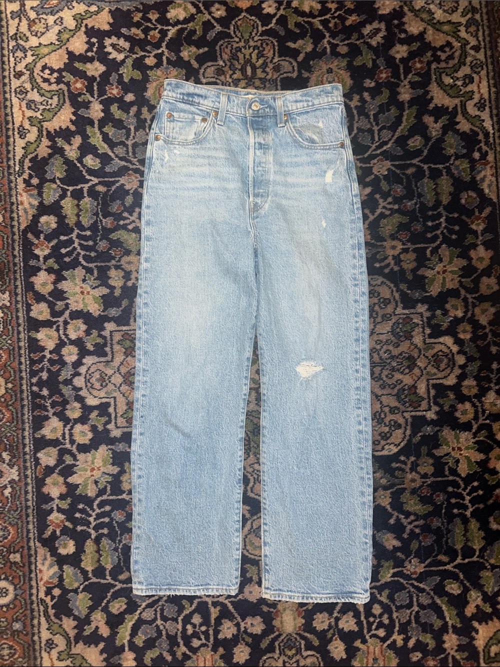 Levi’s ultra high-rise straight leg blue jean